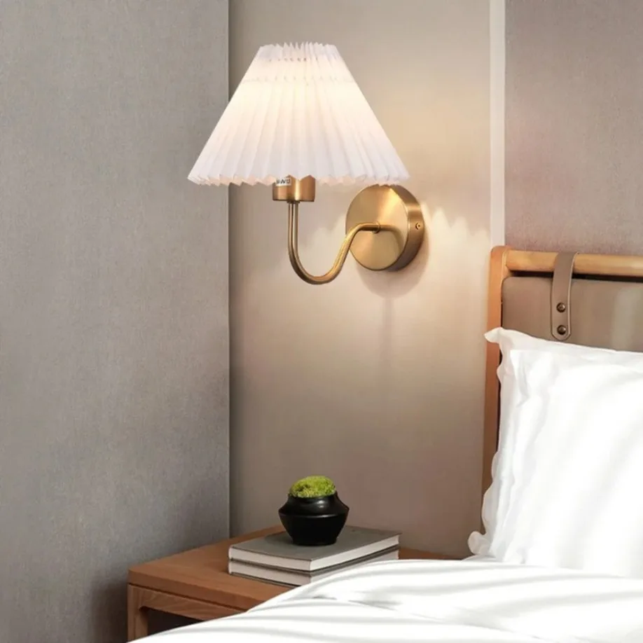 

E27 LED Wall Light Fabric lampshade Wall Lamp For Bedroom Bedside Light Balcony Aisle Corridor Living Room E27 Wall Sconce Lamp