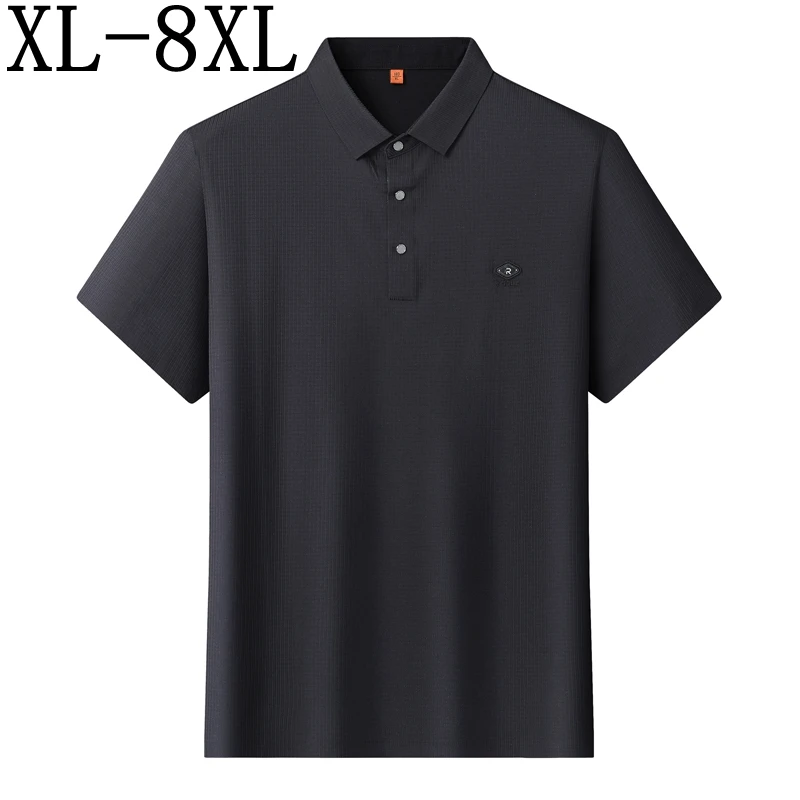 

8XL 7XL 6XL 2024 New Summer Top Grade Luxury Polo Shirt Men Business Casual Mens Polos Shirts Fashion Loose Tshirt Man Clothing