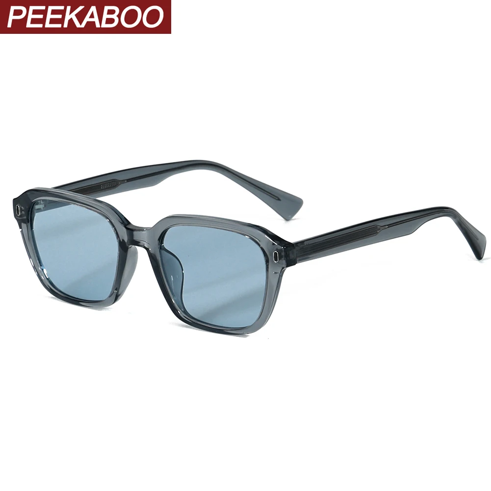 

Peekaboo blue brown polarized sunglasses fashion men TR90 female square sun glasses for women uv400 unisex eyewear acetate