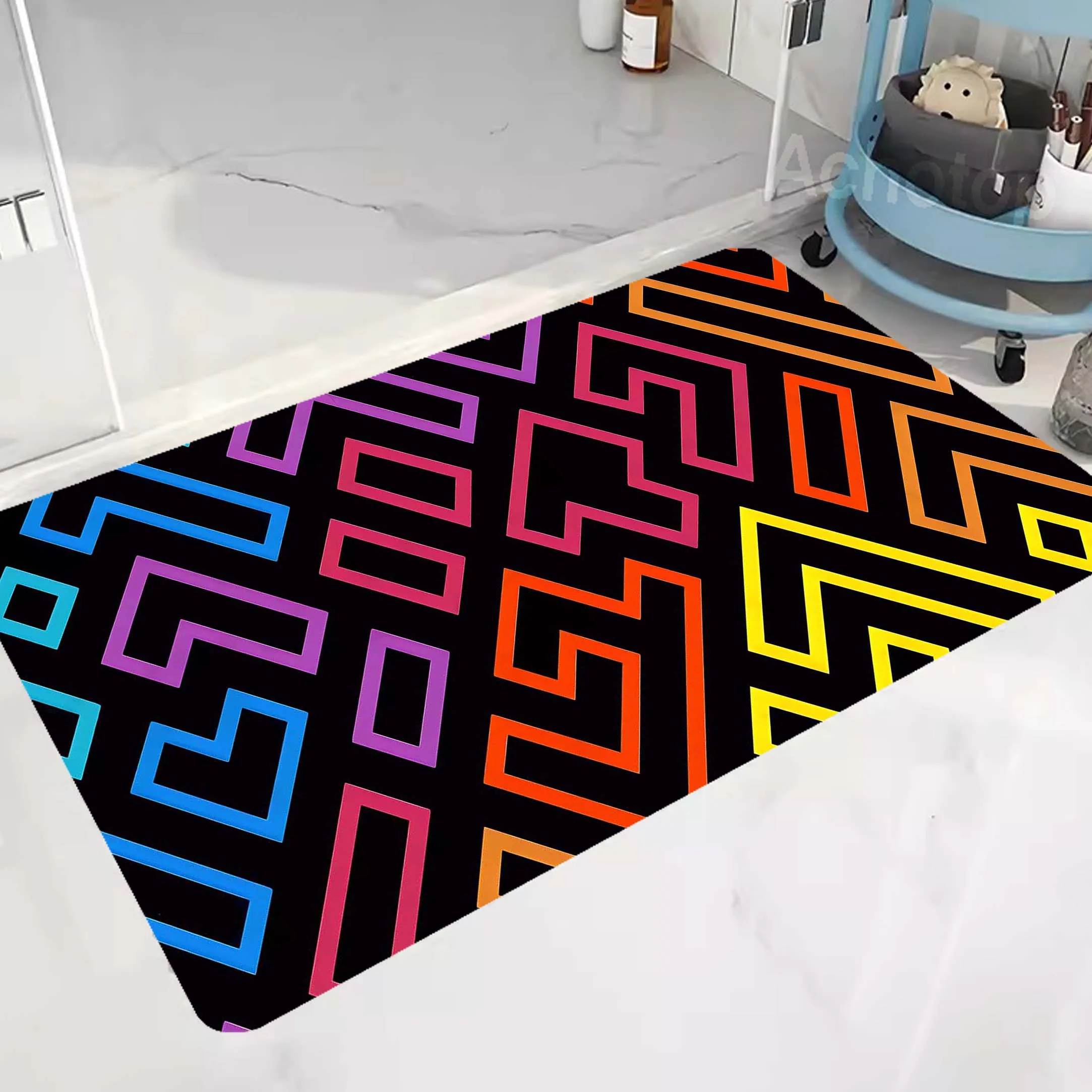 

Living Room Carpet Fluffy Soft Large Area Carpets Home Decoration Bedroom Rug Geometric Pattern Diatom Floor Mat 60x120cm