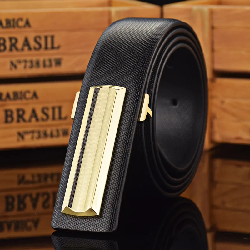 

White belts for men slide buckle designer luxury brand Waistband genuine leather fashion 3.3cm Casual jeans ceinture homme