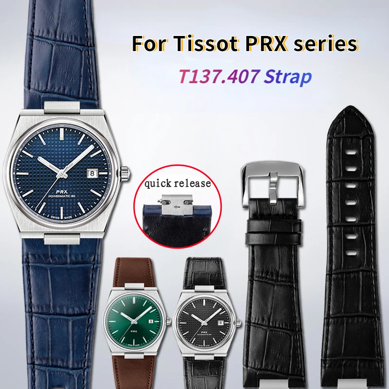 1853 Convex End Leather Watchband 26x12mm for Tissot PRX series Strap Belt T137.407 Men's Bracelet T137.410 Wrist Strap Bracelet
1853 Convex End Leather Watchband 26x12mm for Tissot PRX series Strap Belt T137.407 Men's Bracelet T137.410 Wrist Strap Bracelet