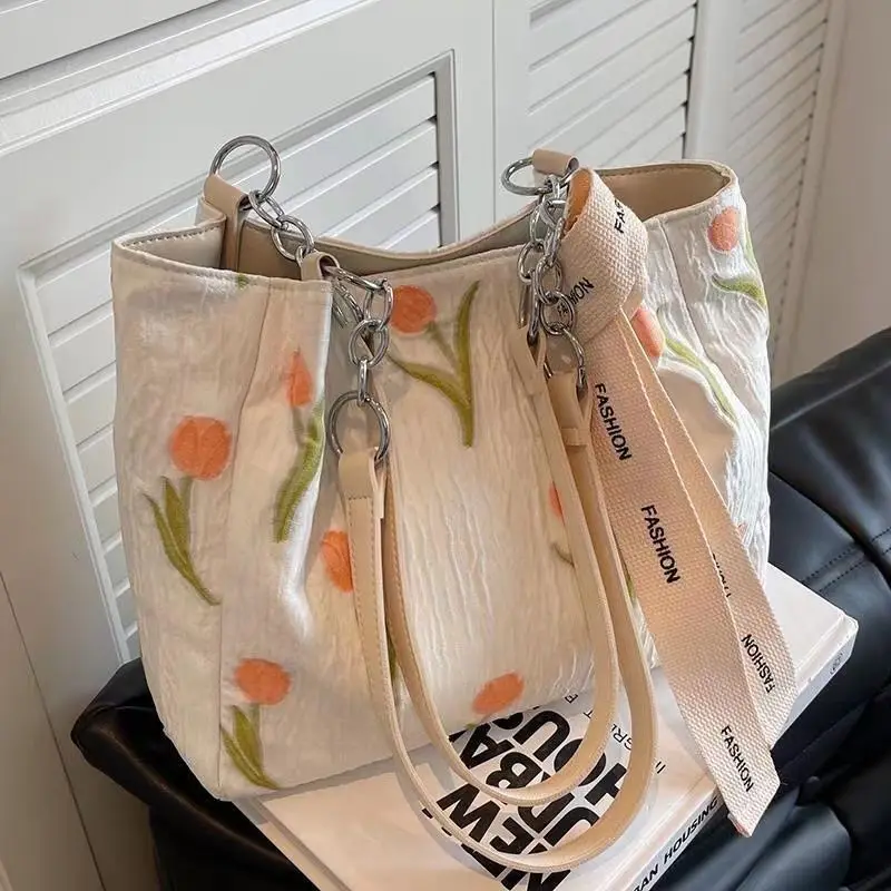 Canvas Tote Bag Women Handbag Shoulder Bag Flower Embroidery Print Ladies Casual Reusable Large Capacity Shopping Beach Bag
Canvas Tote Bag Women Handbag Shoulder Bag Flower Embroidery Print Ladies Casual Reusable Large Capacity Shopping Beach Bag