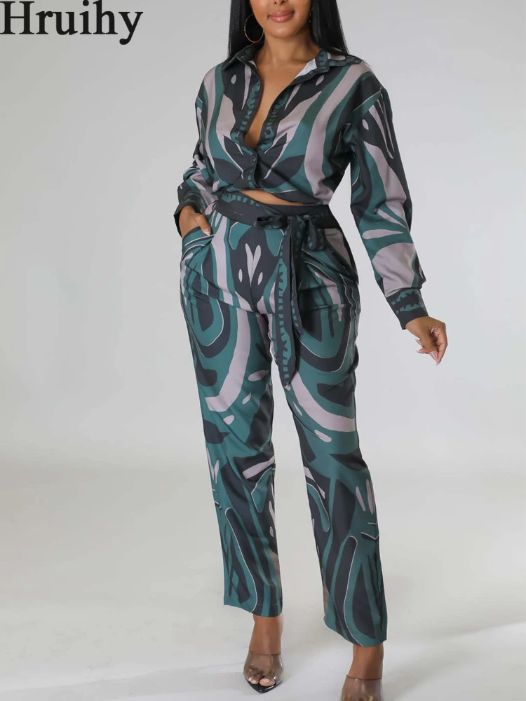 Sets for Women 2 Pieces 2023 Abstract Print Long Sleeve Button Design Shirt&Pants Set Fashion Casual Autumn Spring Woman Clothes
Sets for Women 2 Pieces 2023 Abstract Print Long Sleeve Button Design Shirt&Pants Set Fashion Casual Autumn Spring Woman Clothes