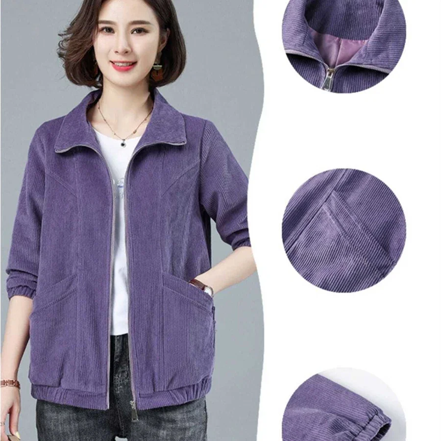 Autumn New Loose Corduroy Women Jacket Zip Up Long Sleeve Coat Casual Outwear Short Female Vintage Streetwear
Autumn New Loose Corduroy Women Jacket Zip Up Long Sleeve Coat Casual Outwear Short Female Vintage Streetwear