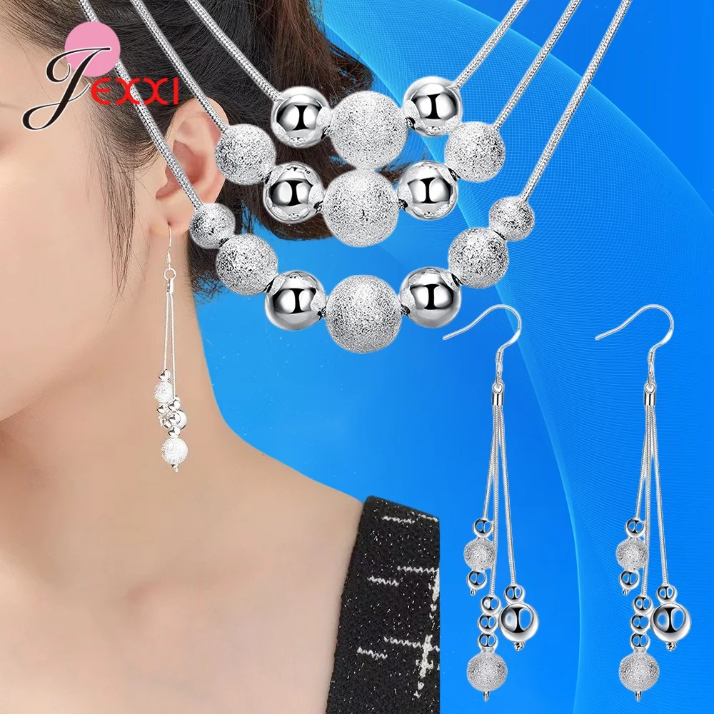 Pure 925 Sterling Silver Jewelry Sets for Women Party Accessories Multi-Layers Tassel Balls Design Dangler Earrings Necklace
Pure 925 Sterling Silver Jewelry Sets for Women Party Accessories Multi-Layers Tassel Balls Design Dangler Earrings Necklace