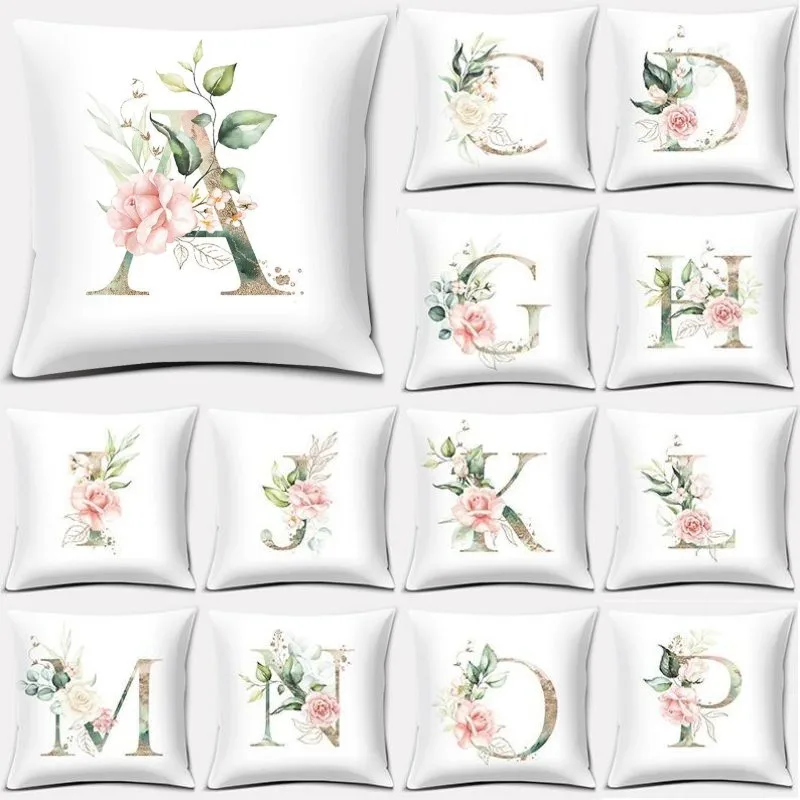 Flower Letter Series Pillow Case for Bedroom Home Decor White Square Cushion Cover Living Room Sofa Chair Car Throw Pillowcase
Flower Letter Series Pillow Case for Bedroom Home Decor White Square Cushion Cover Living Room Sofa Chair Car Throw Pillowcase