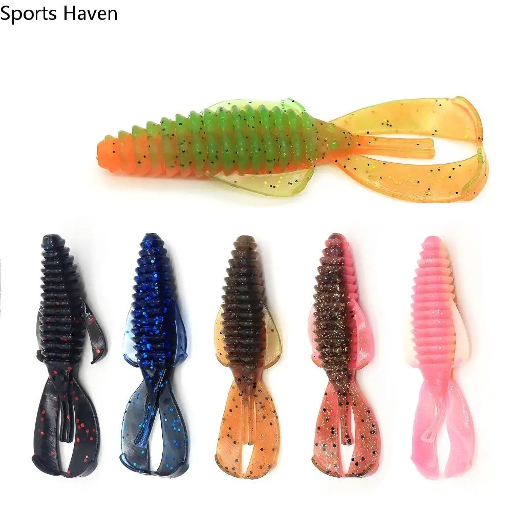 

10 PCS Silicone Shrimp Lobster Worm Soft Lure 8cm/4.5g Biomimetic T-Tail Bait Jigs Wobbler