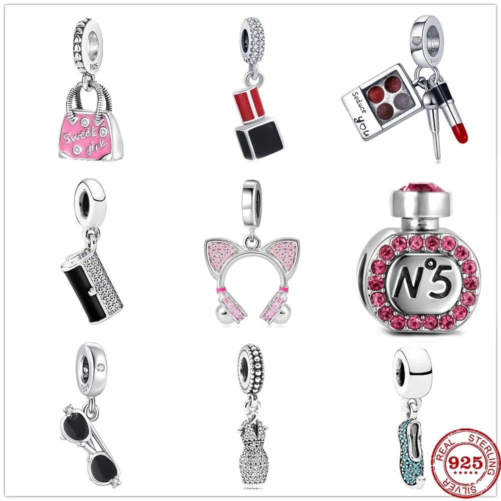 925 Sterling Silver Bag Lipstick Mirror Lady Beads Dangle Charms Fit Original Pandora Charms Bracelet For Women DIY Jewelry Gift
925 Sterling Silver Bag Lipstick Mirror Lady Beads Dangle Charms Fit Original Pandora Charms Bracelet For Women DIY Jewelry Gift