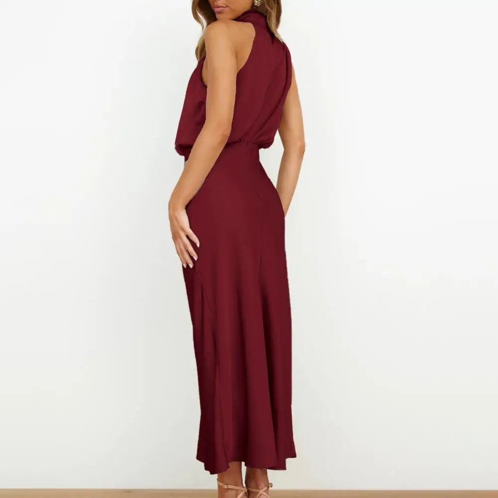 Off Shoulder Long Dress Elegant Halter Neck Satin Midi Dress Off Shoulder Waist-hugging Flattering Silhouette for Women's Party
Off Shoulder Long Dress Elegant Halter Neck Satin Midi Dress Off Shoulder Waist-hugging Flattering Silhouette for Women's Party