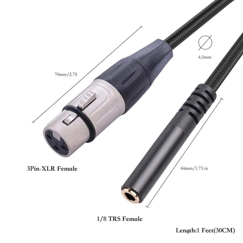 3,5 мм 3-контактный гнездовой разъем XLR на гнездо TRS, стерео 1 фут для микрофона, CD-динамика, неизолированный медный провод, гнездовой адаптер для микрофона XLR
3,5 мм 3-контактный гнездовой разъем XLR на гнездо TRS, стерео 1 фут для микрофона, CD-динамика, неизолированный медный провод, гнездовой адаптер для микрофона XLR