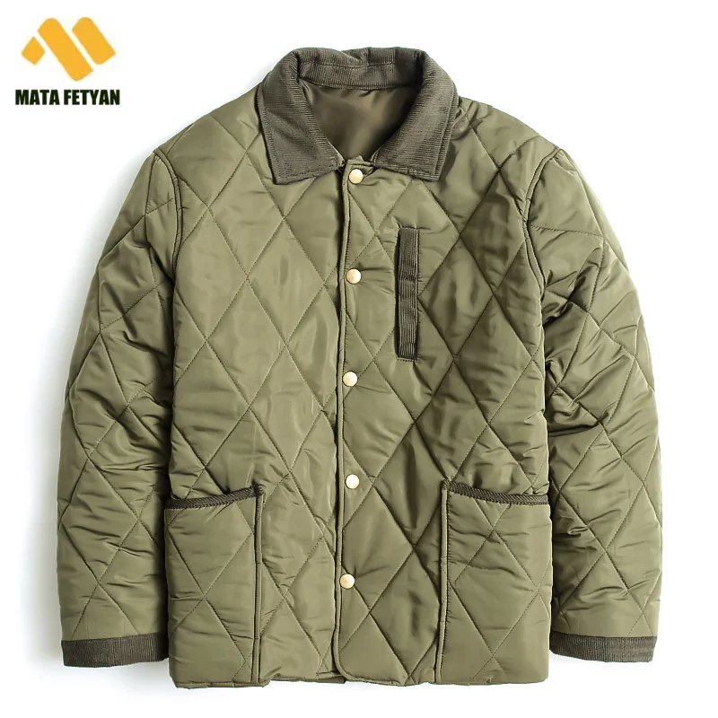 Autumn Winter Men Patchwork Color Lapel Rhombic Cotton Padded Coat Retro Thicken Casual Loose Warm Cotton Coat Male
Autumn Winter Men Patchwork Color Lapel Rhombic Cotton Padded Coat Retro Thicken Casual Loose Warm Cotton Coat Male