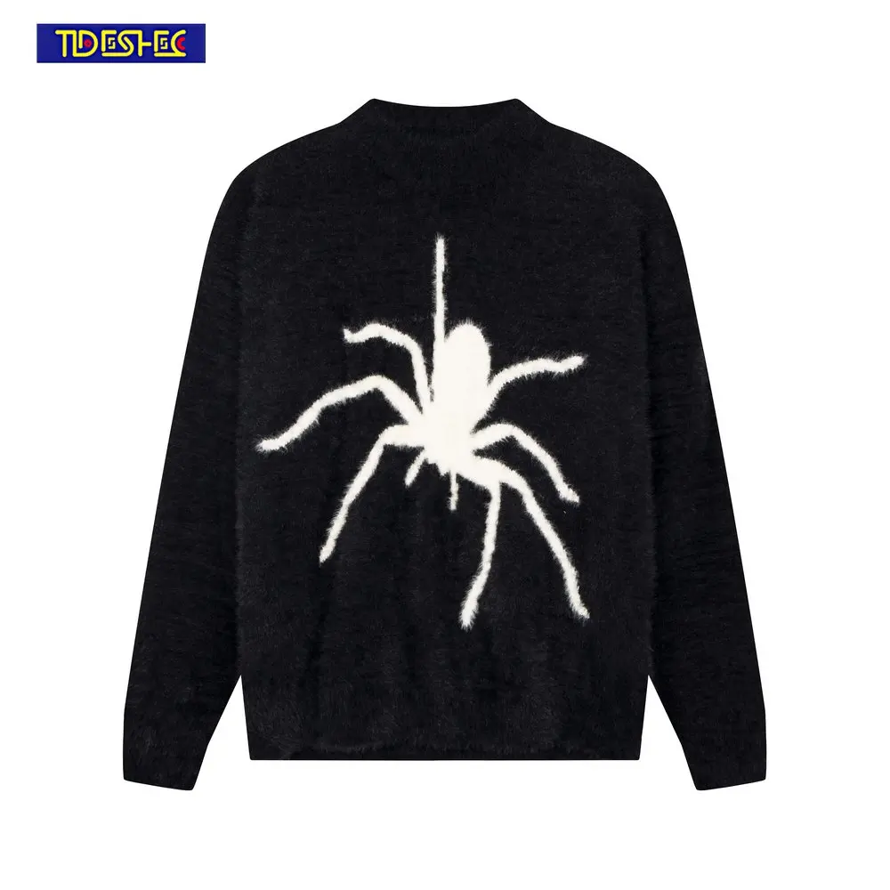 Casual Punk Y2k Men Harajuku Spider Jacquard Sweater Women Unisex Gothic Vintage Streetwear Oversized Hip Hop Mohair Pullover
Casual Punk Y2k Men Harajuku Spider Jacquard Sweater Women Unisex Gothic Vintage Streetwear Oversized Hip Hop Mohair Pullover