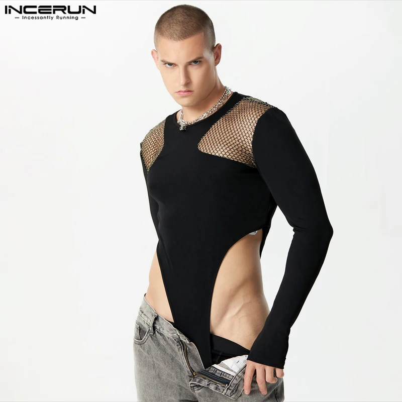 Sexy Style Men's Rompers Irregular Hollow Patchwork Mesh Jumpsuits Casual Male Thimble Long Sleeved Bodysuits S-5XL INCERUN 2023
Sexy Style Men's Rompers Irregular Hollow Patchwork Mesh Jumpsuits Casual Male Thimble Long Sleeved Bodysuits S-5XL INCERUN 2023