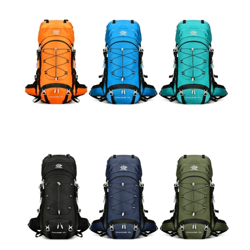 

Sturdy 60L Nylon Backpack Mountaineering for Camping and Wilderness Exploration