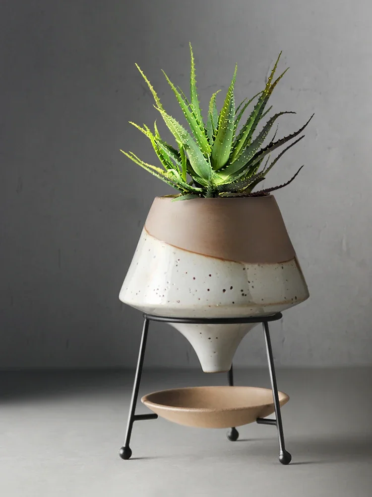 Wrought Succulent Home Vase Pot Stoneware Flower Living Simple Creative Ceramic Decoration Iron Set Nordic Room
Wrought Succulent Home Vase Pot Stoneware Flower Living Simple Creative Ceramic Decoration Iron Set Nordic Room