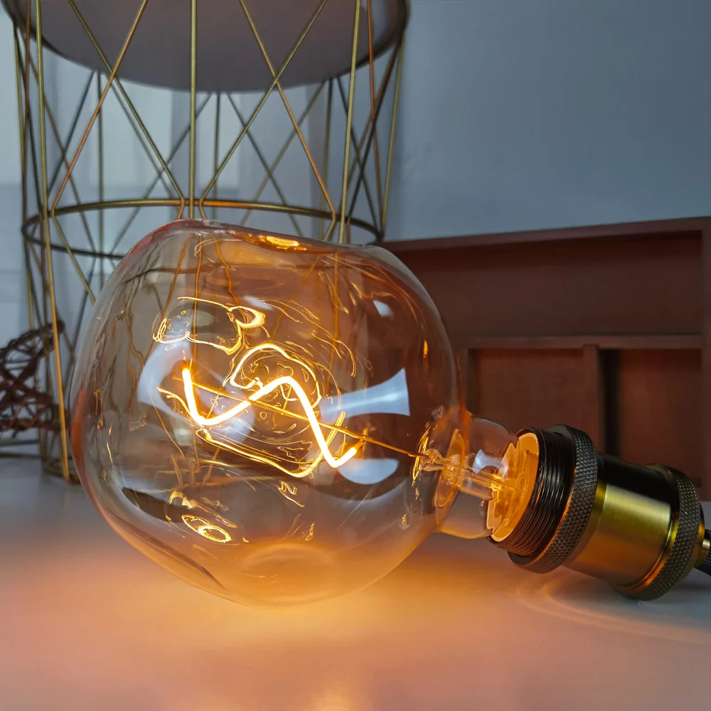 

TIANFAN LED Vintage Bulb E27 220V 110V 4W Creative G125 Stone Dimmable Retro Edison Filament Bulb Home Decor Light