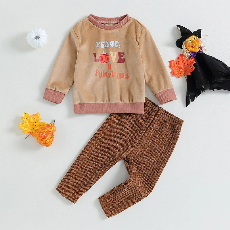 BeQeuewll Girls Boys 2-piece Outfit For Fall Long Letters Print Sweatshirt with Knit Pants Halloween Clothes Fior 1-5 Years
BeQeuewll Girls Boys 2-piece Outfit For Fall Long Letters Print Sweatshirt with Knit Pants Halloween Clothes Fior 1-5 Years
