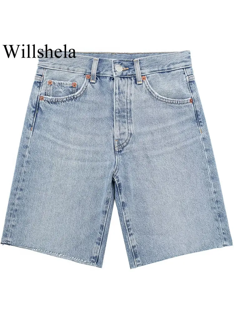 Willshela Women Fashion Denim Blue Front Hidden Breasted Mini Shorts Vintage Mid Waist Female Chic Lady Shorts
Willshela Women Fashion Denim Blue Front Hidden Breasted Mini Shorts Vintage Mid Waist Female Chic Lady Shorts