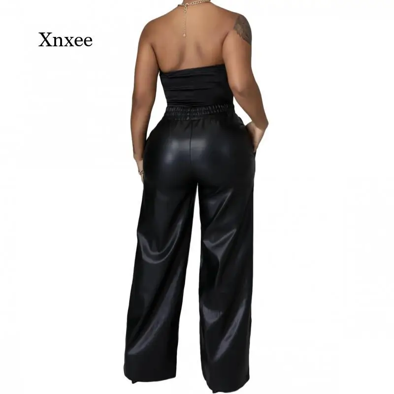 2022 Fashion Women's Straight New Solid Color Loose Wide Leg Pocket Pu Leather Pants
2022 Fashion Women's Straight New Solid Color Loose Wide Leg Pocket Pu Leather Pants