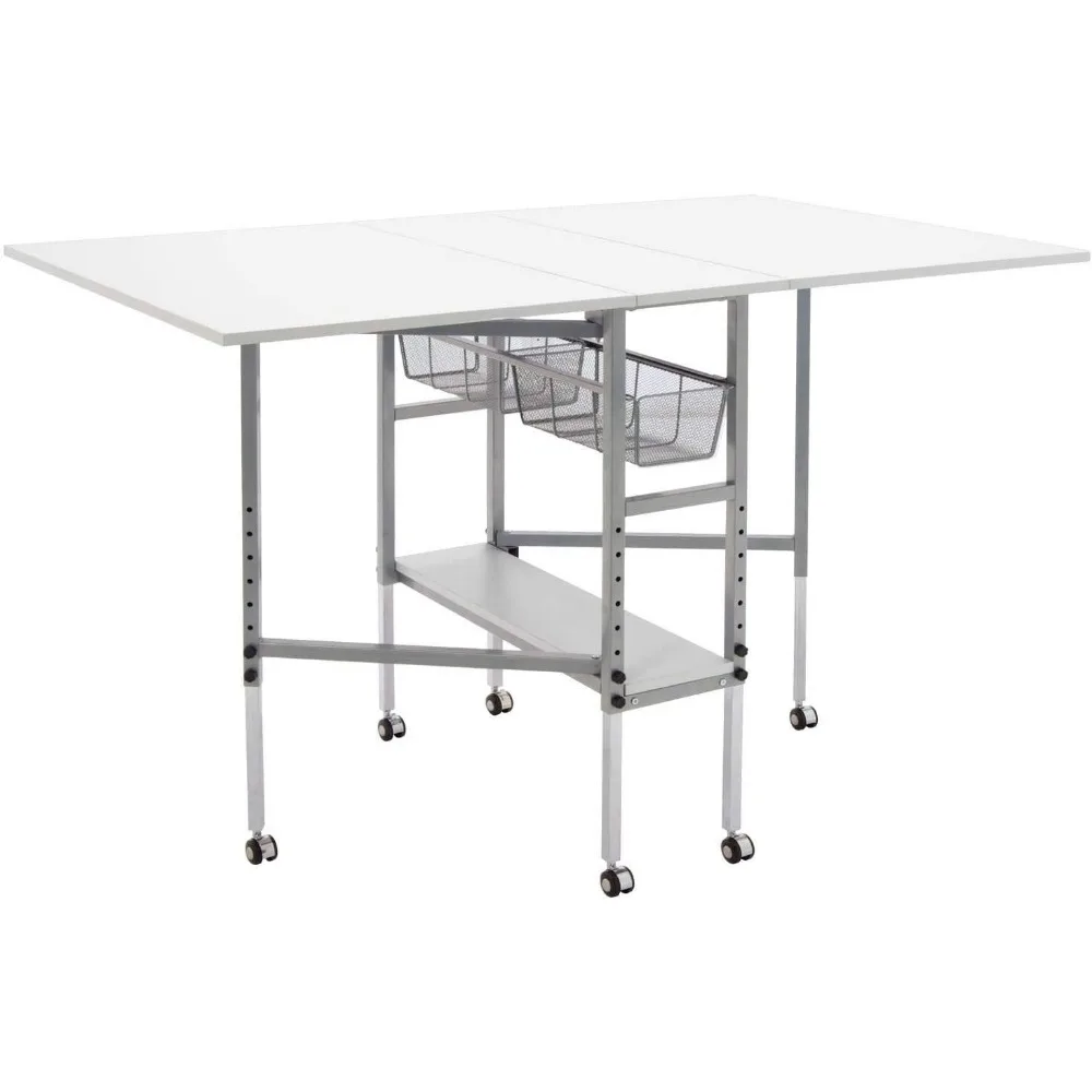 Sew Ready Hobby and Cutting Table - 58.75" W x 36.5" D White Arts and Crafts Table with 2 Mesh Storage Drawers
Sew Ready Hobby and Cutting Table - 58.75" W x 36.5" D White Arts and Crafts Table with 2 Mesh Storage Drawers