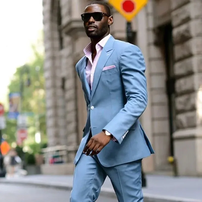 Formal Men's Suits Blue Single Breasted Double Breasted Peak Lapel Flat Elegant Wedding Blazer 2 Piece Jacket Pants Full Set
Formal Men's Suits Blue Single Breasted Double Breasted Peak Lapel Flat Elegant Wedding Blazer 2 Piece Jacket Pants Full Set