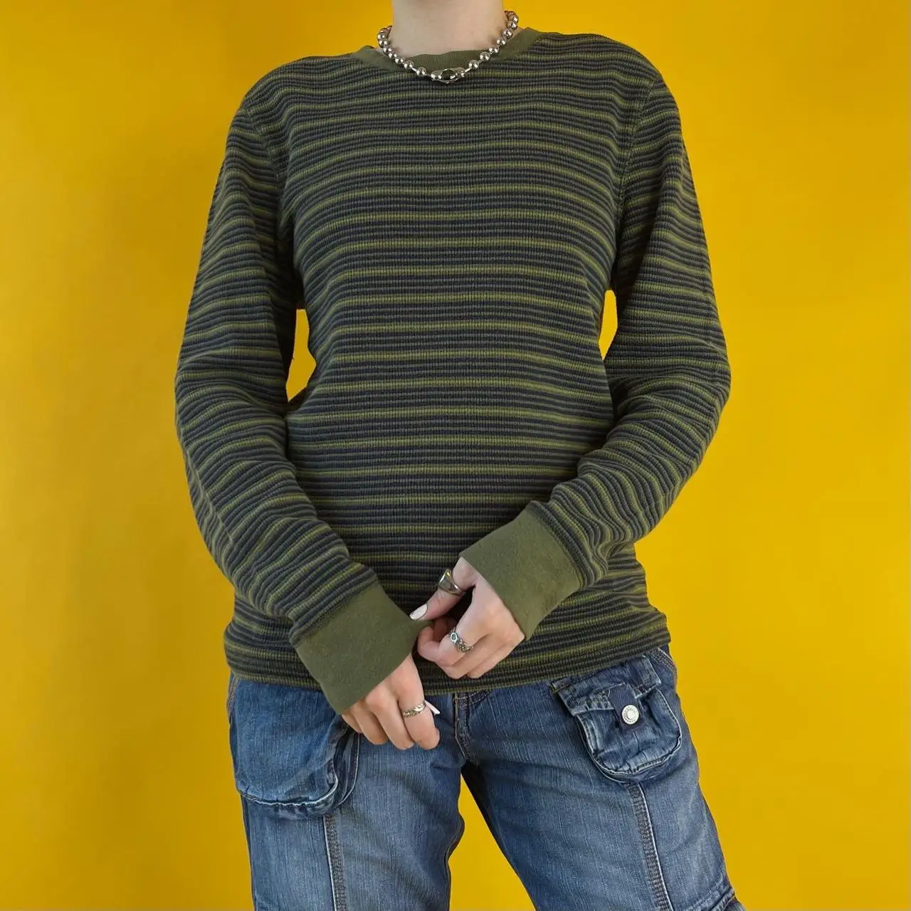 2023 Womens Round Neck Loose Knitwear Stripe Print Knitting Ribbed Long Sleeve Sweater Chic Y2k Aesthetics Tunics
2023 Womens Round Neck Loose Knitwear Stripe Print Knitting Ribbed Long Sleeve Sweater Chic Y2k Aesthetics Tunics