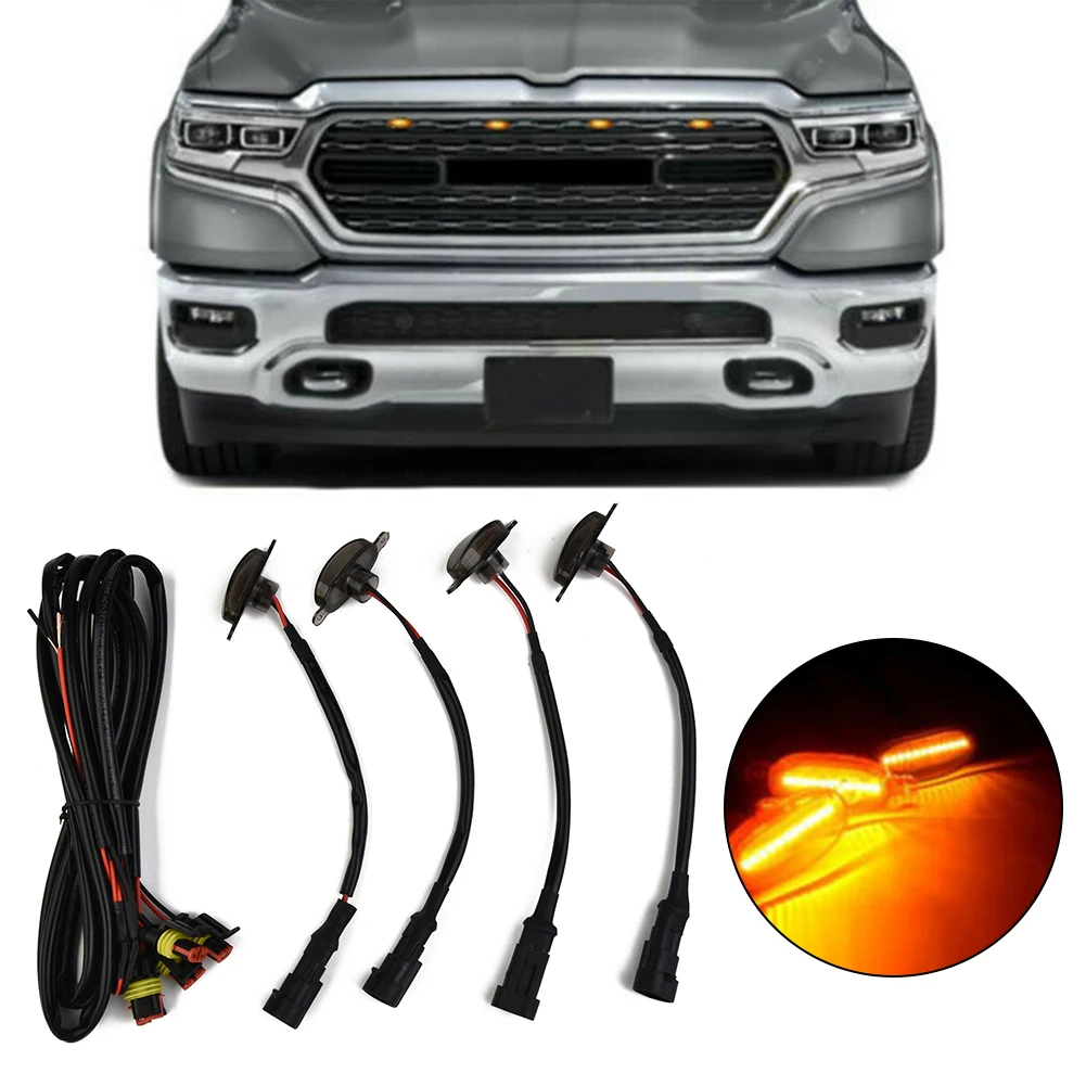 4pcs Auto 12LED Smoke Front Grille LED Amber Light Lamp Raptor Style Cover For Ram 1500 3000k ABS Plastic Car Lights Signal Lamp
4pcs Auto 12LED Smoke Front Grille LED Amber Light Lamp Raptor Style Cover For Ram 1500 3000k ABS Plastic Car Lights Signal Lamp