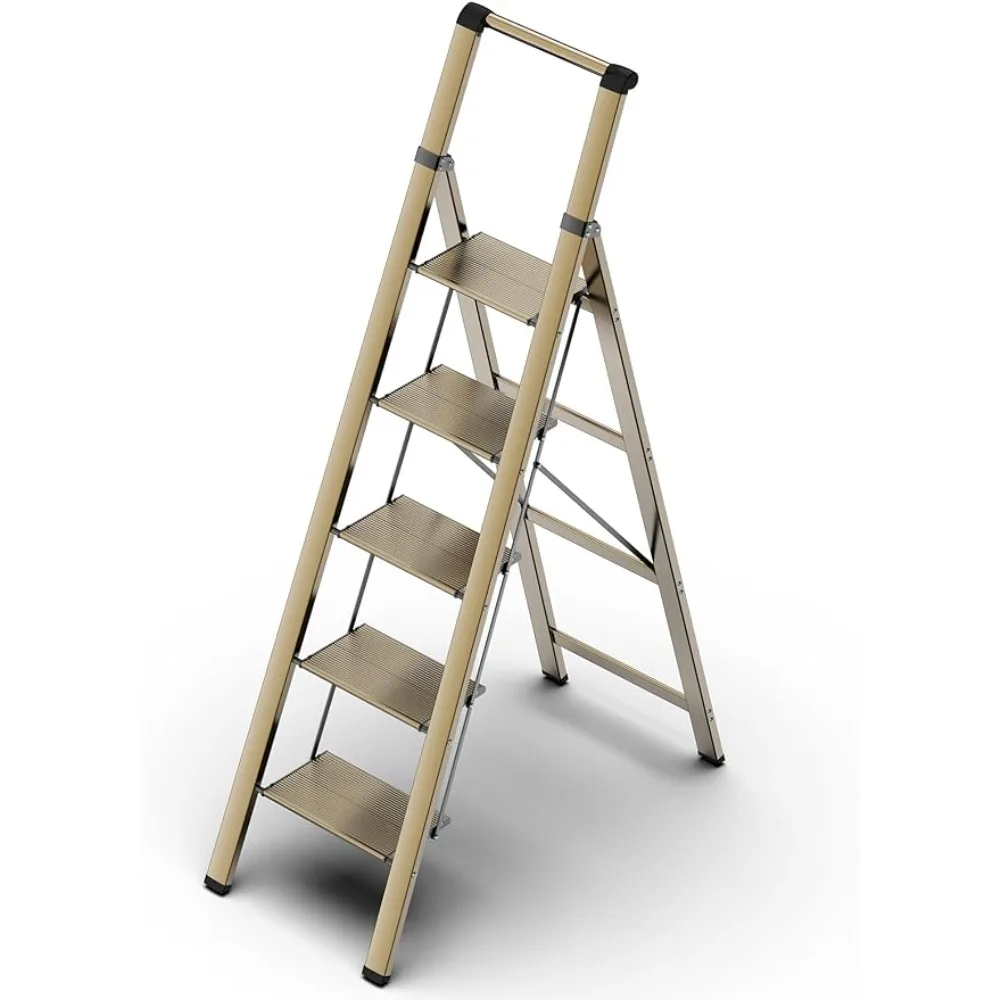5 Step Ladder Folding Step Stool Multi-Use for Home (330 Lbs Capacity) - Champagne Gold Kitchen Furniture
5 Step Ladder Folding Step Stool Multi-Use for Home (330 Lbs Capacity) - Champagne Gold Kitchen Furniture