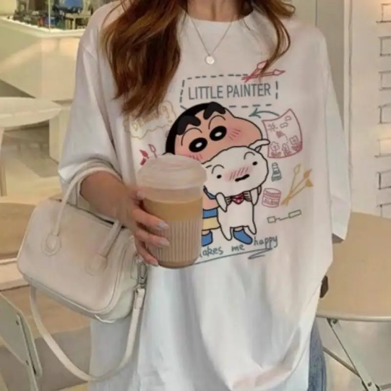 Новинка Kawaii Милая футболка Crayon Shin-Chan оверсайз летняя футболка из чистого хлопка с круглым вырезом Ins подарок на день рождения для девушки
Новинка Kawaii Милая футболка Crayon Shin-Chan оверсайз летняя футболка из чистого хлопка с круглым вырезом Ins подарок на день рождения для девушки