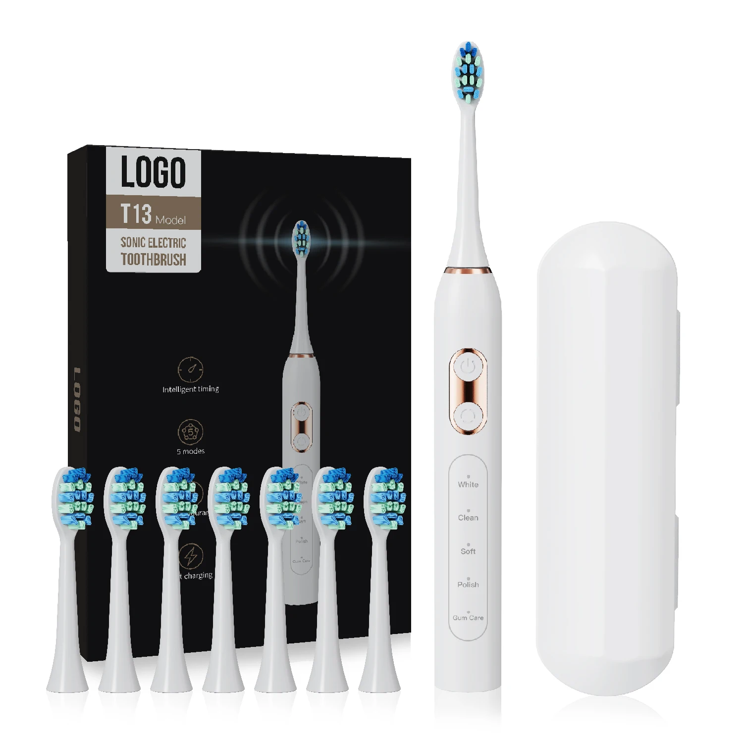 Rechargeable Tooth Brushes Electric Toothbrush for Adult 5 Modes Teeth Whitening Smart Automatic Tooth Brush 8 Replacement Heads
Rechargeable Tooth Brushes Electric Toothbrush for Adult 5 Modes Teeth Whitening Smart Automatic Tooth Brush 8 Replacement Heads