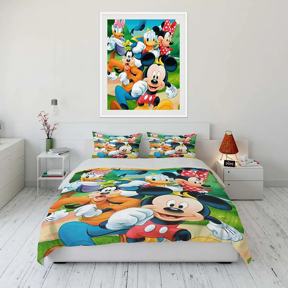 

Disney Mickey Mouse and Donald Duck Cartoon Bedding Set Quilt Spiderman Duvet Cover Comforter Bedclothes Kid Bed Birthday Gift