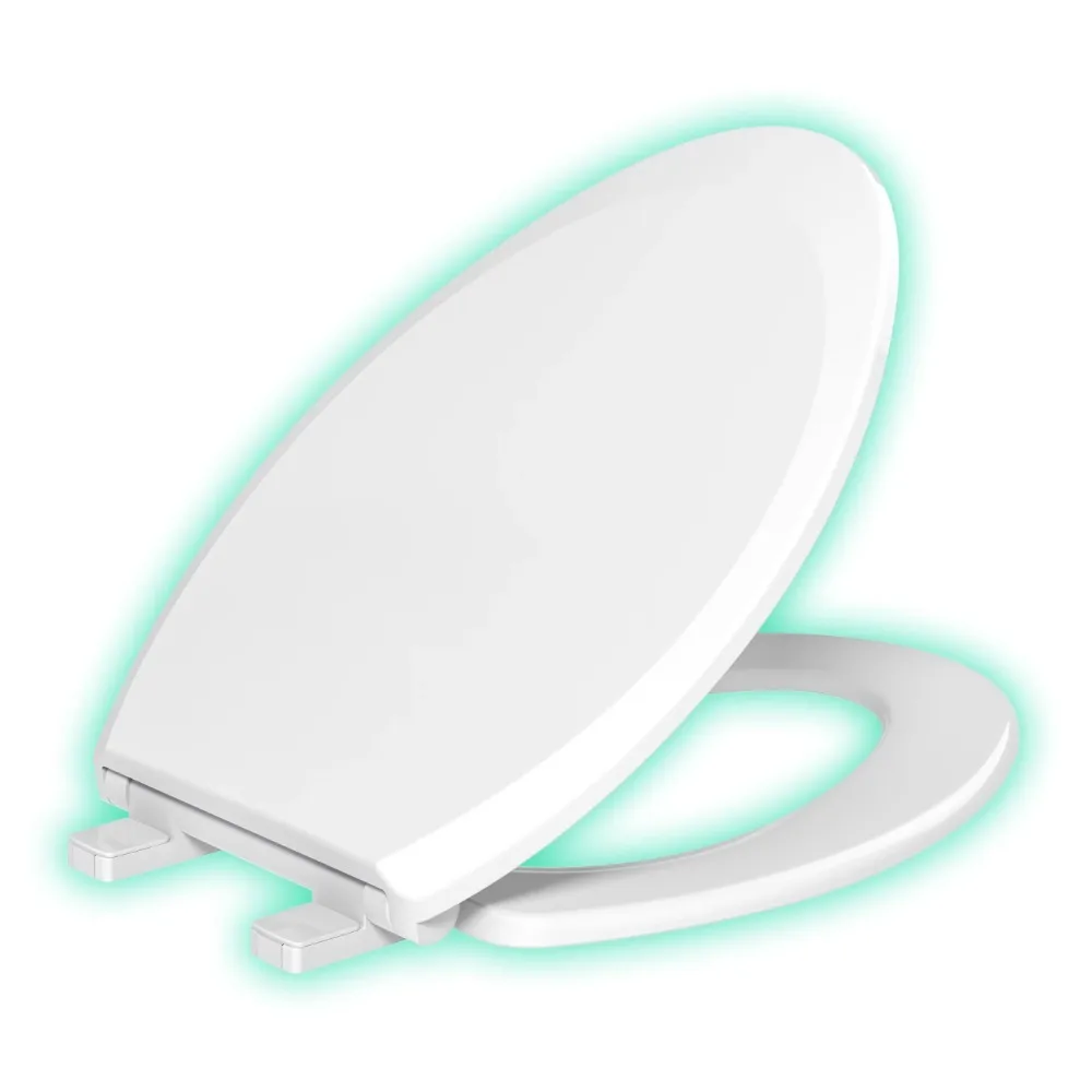 

Evekare Night Glow ( Green Glow) Soft Close Elongated Toilet Seats In White