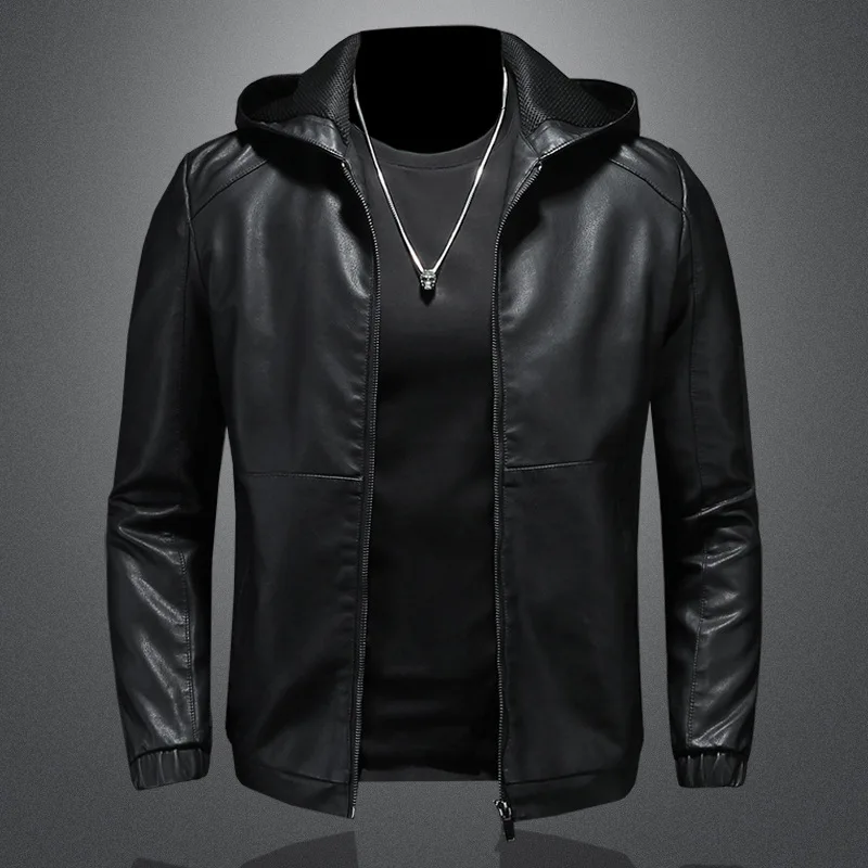 New Mens Motorcycle Leather Jacket Autumn Winter Hooded Black Windbreaker Male Outwear Vintage Faux Leather Jackets Coats
New Mens Motorcycle Leather Jacket Autumn Winter Hooded Black Windbreaker Male Outwear Vintage Faux Leather Jackets Coats