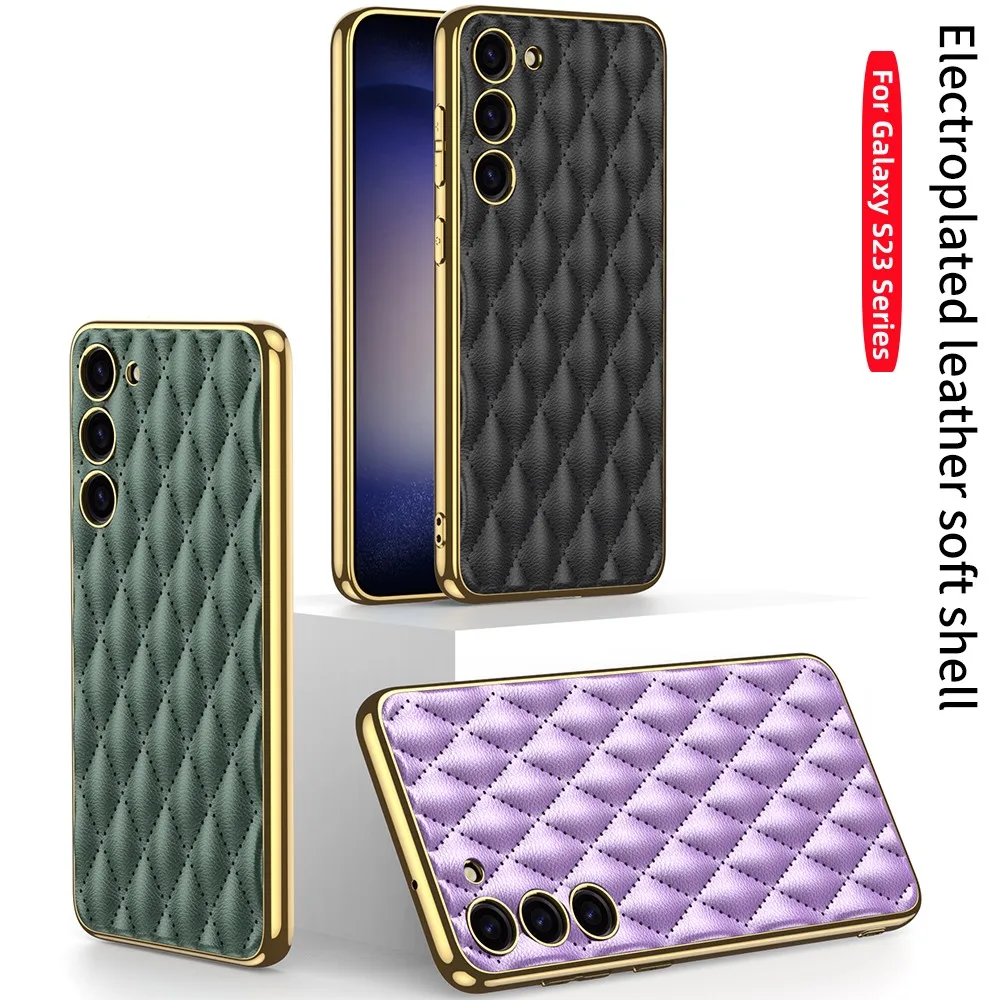 Luxury Case For Samsung Galaxy S23 Ultra S23 Plus S23 5G Soft Seismic TPU Protected Rear Cover Split Leather Frame Plating New
Luxury Case For Samsung Galaxy S23 Ultra S23 Plus S23 5G Soft Seismic TPU Protected Rear Cover Split Leather Frame Plating New