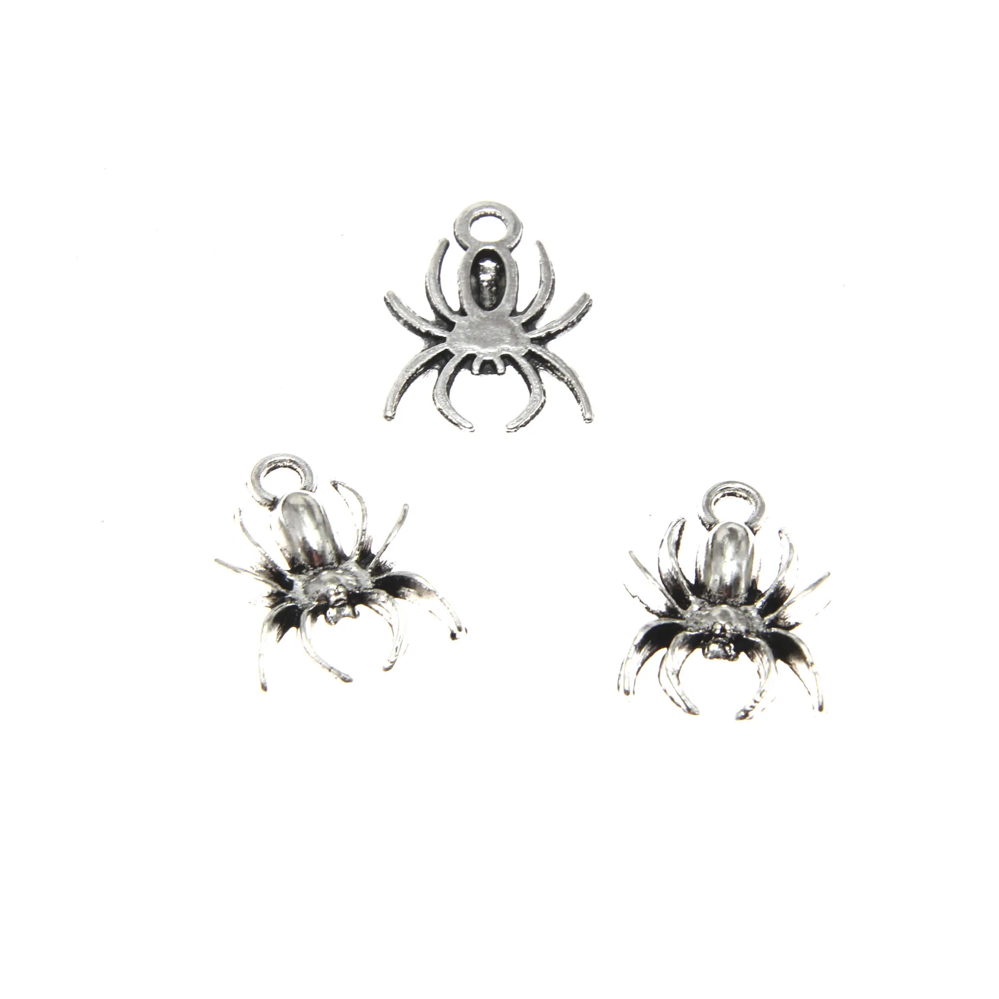 

30pcs spider charms Antique silver tone spider insects charm pendant DIY jewelry findings 14x18mm