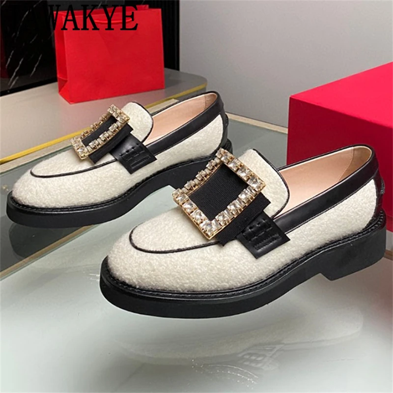 2024 Spring Crystal Square Buckle Flat Loafers Shoes For Women Thick Sole Leather Casual Shoes British Style Single Shoes Femme
2024 Spring Crystal Square Buckle Flat Loafers Shoes For Women Thick Sole Leather Casual Shoes British Style Single Shoes Femme