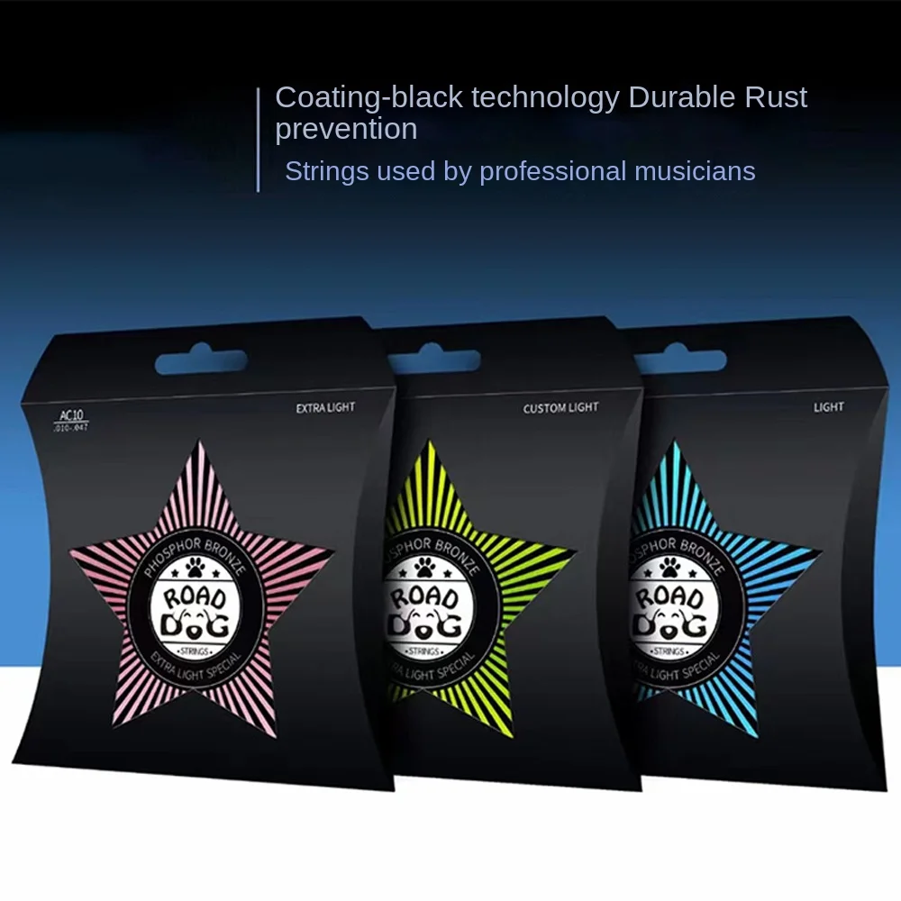 1 Set 6 Strings ROAD Guitar Strings Good Sound AC10/KE09/KE10 Electric Guitar Strings Bronze Full Smooth Folk Guitar Strings
1 Set 6 Strings ROAD Guitar Strings Good Sound AC10/KE09/KE10 Electric Guitar Strings Bronze Full Smooth Folk Guitar Strings