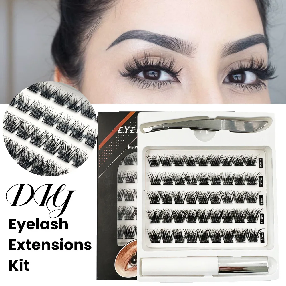 

False Eyelashes Segment False Eyelashes European American Eyelash Stage Eyelashes False Eyelashes Single Cluster Glue Tweezers