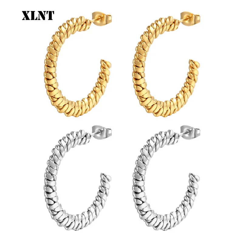XLNT Fashion Jewelry Double Cable Hoop Earrings Brand Earrings For Women Gold Color Hoop Earrings Brincos Girls Ladies Europe
XLNT Fashion Jewelry Double Cable Hoop Earrings Brand Earrings For Women Gold Color Hoop Earrings Brincos Girls Ladies Europe