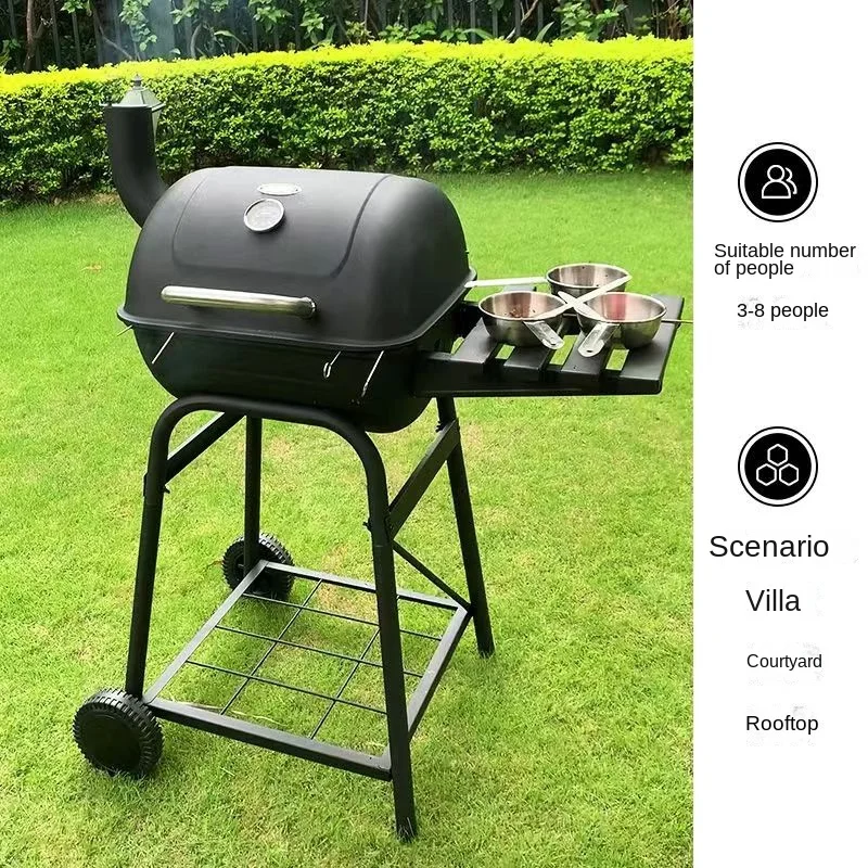 Chimney Style Outdoor BBQ Garden Charcoal Oven Household Portable Barbecue Rack Mini Barrel Charcoal Grilling with Side Shelf
Chimney Style Outdoor BBQ Garden Charcoal Oven Household Portable Barbecue Rack Mini Barrel Charcoal Grilling with Side Shelf