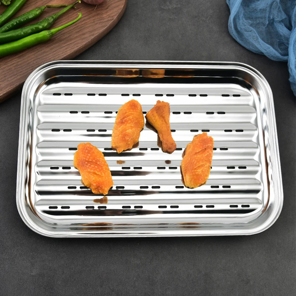 Grill Pan Holes Stainless Steel Bbq Grilling Topper Tray Barbecue Plate Perforated Food Tray
Grill Pan Holes Stainless Steel Bbq Grilling Topper Tray Barbecue Plate Perforated Food Tray