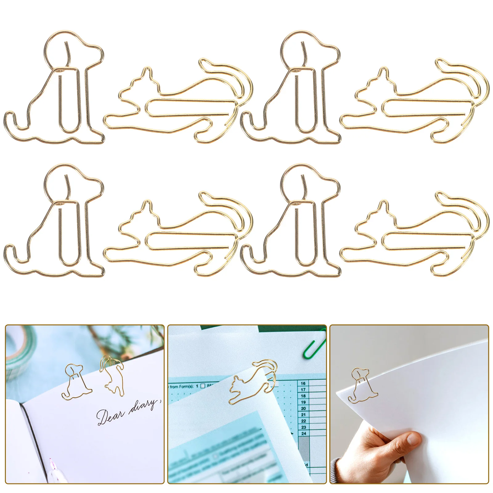 

Animal Paper Clip Puppy Animals Paperclips Cat Shaped Delicate Portable Adorable Metal Clamp Clamps