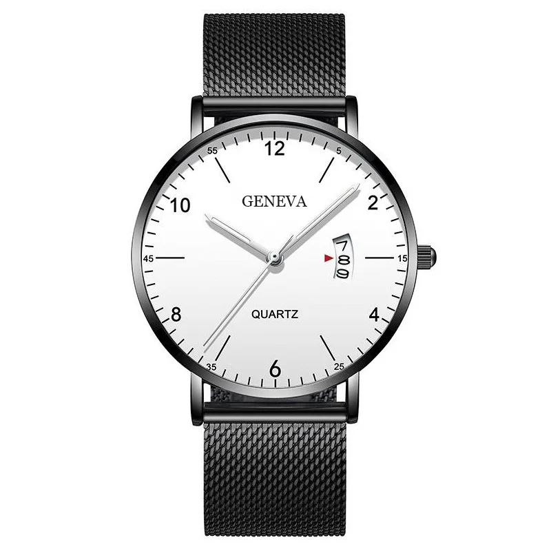 

Men Watches 2024 Luxury Famous Brand Stainless Steel Mesh Calendar Watch Mens Quartz Watch Relogio Masculino Men Wristwatch