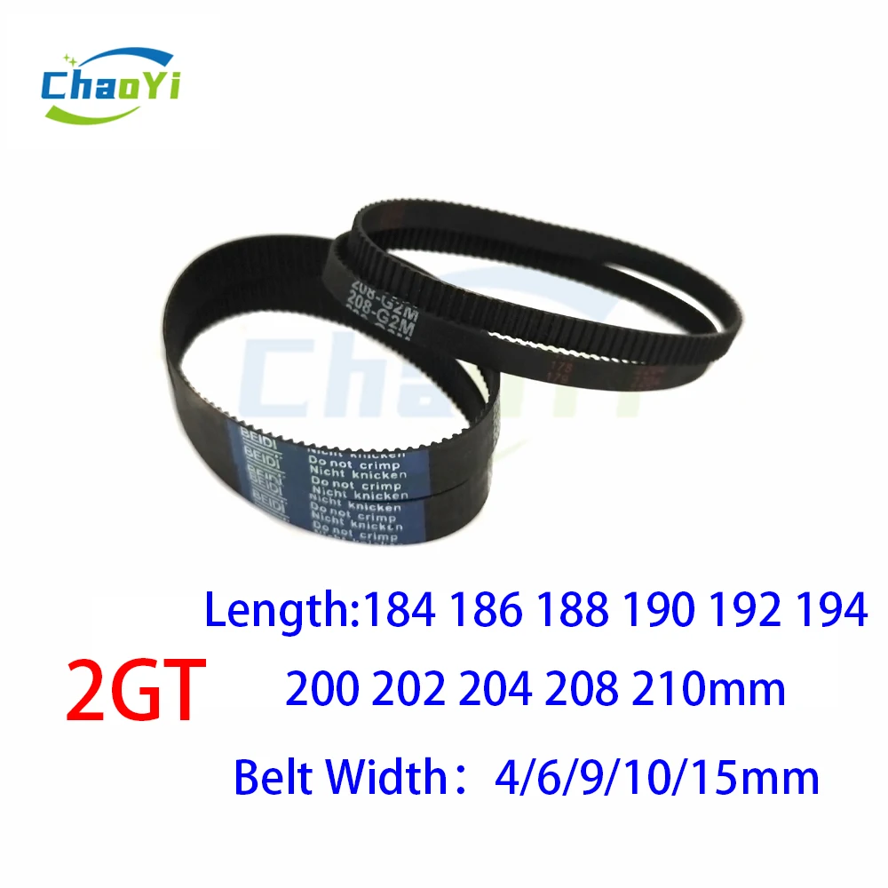 

2GT Closed Loop Rubber Timing Belt Length 184 186 188 190 192 194 200 202 204 208 210mm Width 4/6/9/10/15mm 188-gt2 200-gt2