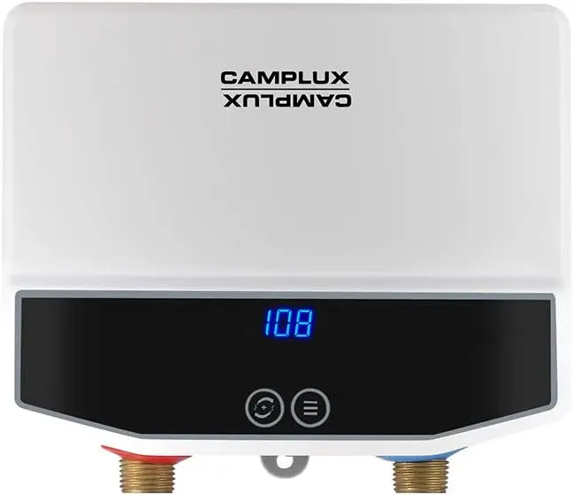 

CAMPLUX Tankless Water Heater Electric with LED Display 120V Instant Water Heaters Under Sink 3.5kw TE04