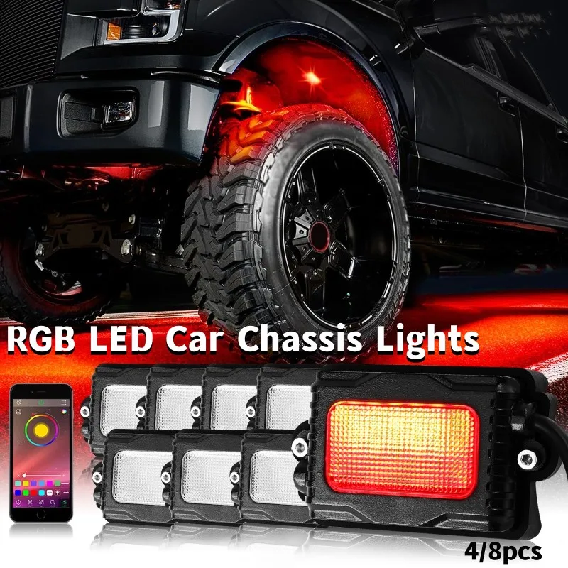 4/8 Pcs RGB LED Car Chassis Light Underbody Atmosphere Decorative Lamp for Car SUV Off-Road Truck (App Remote Control)
4/8 Pcs RGB LED Car Chassis Light Underbody Atmosphere Decorative Lamp for Car SUV Off-Road Truck (App Remote Control)