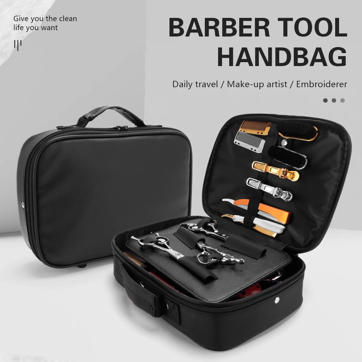 Professional Barber Hair Scissors Bag Salon Hairdresser Makeup Handbag Large Capacity Clipper Box Portable Hairstyling Tools
Professional Barber Hair Scissors Bag Salon Hairdresser Makeup Handbag Large Capacity Clipper Box Portable Hairstyling Tools
