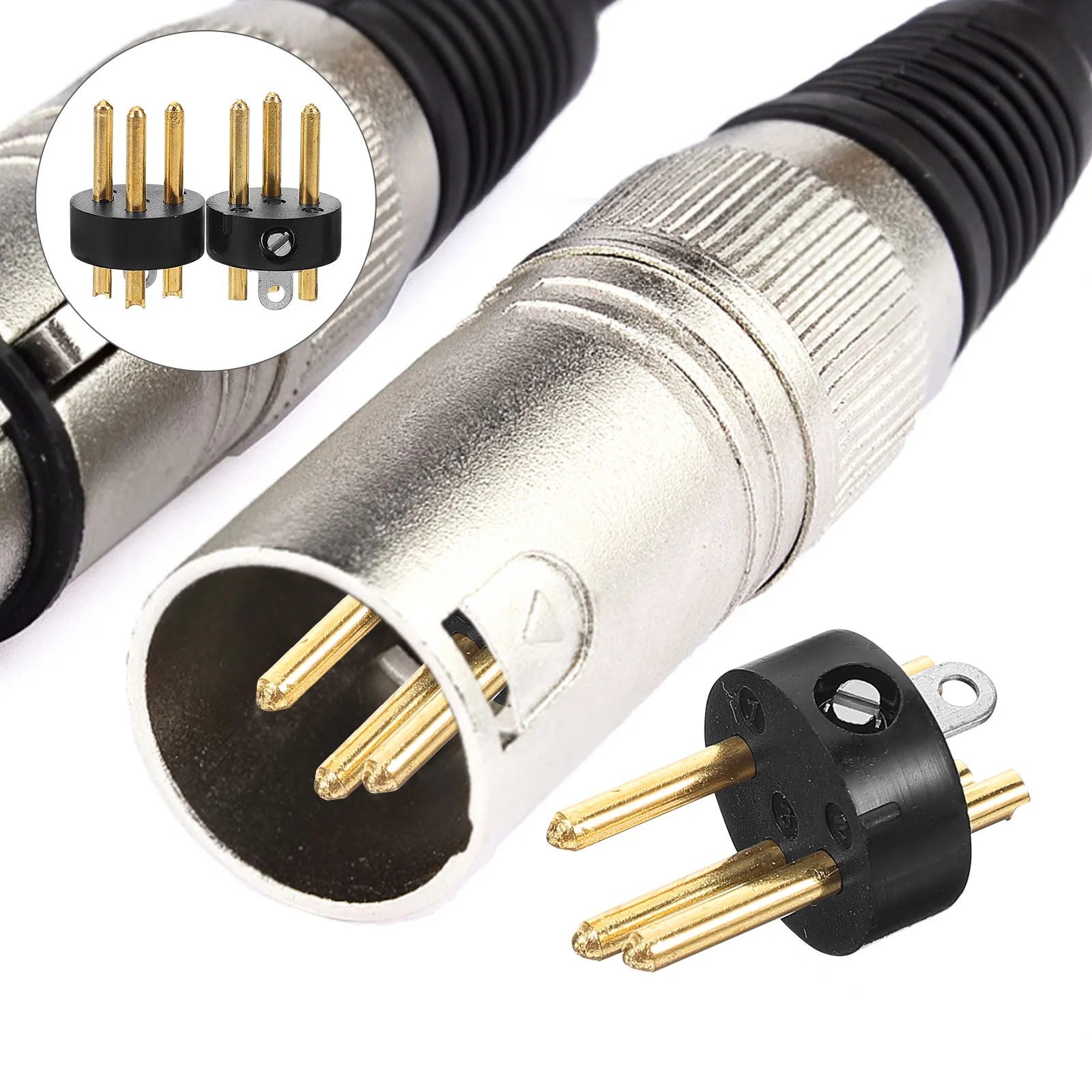 10 Pcs XLR Head Needle Adapter Plug Capacitance Accessories Balance Metal Three-core Microphone
10 Pcs XLR Head Needle Adapter Plug Capacitance Accessories Balance Metal Three-core Microphone