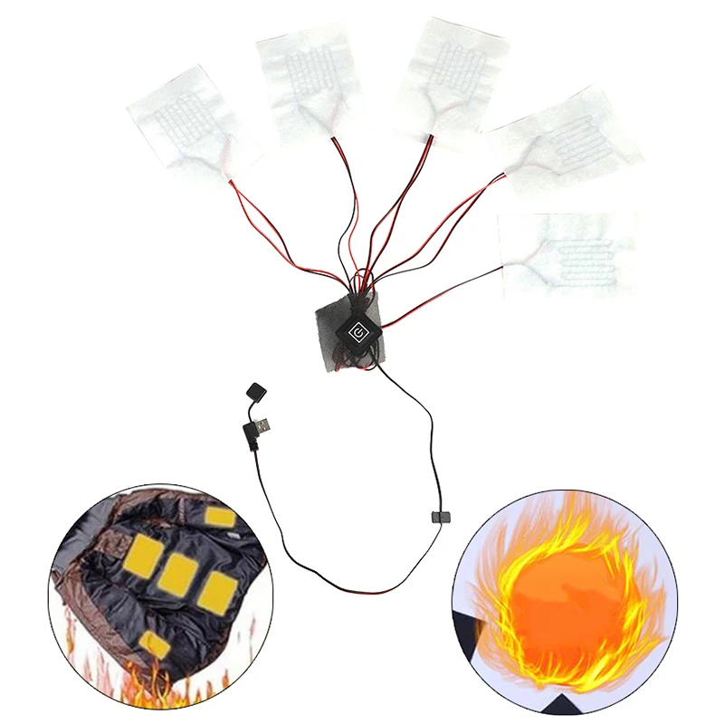 1pc 5 In 1 USB Clothes Heater Pad With 3 Gear Adjustable Temperature Electric Heating Sheet Warmer Pads For Vest Jacket
1pc 5 In 1 USB Clothes Heater Pad With 3 Gear Adjustable Temperature Electric Heating Sheet Warmer Pads For Vest Jacket